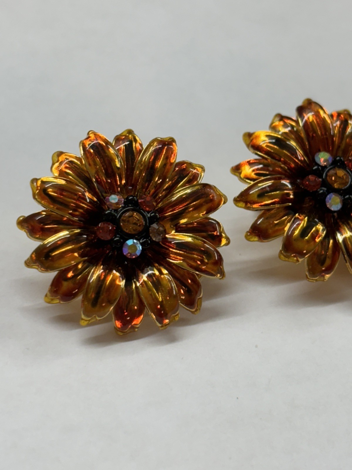 JOAN RIVERS SUNFLOWER EARRINGS, FLOWERS COLLECTION, Clip Earrings, SIGNED