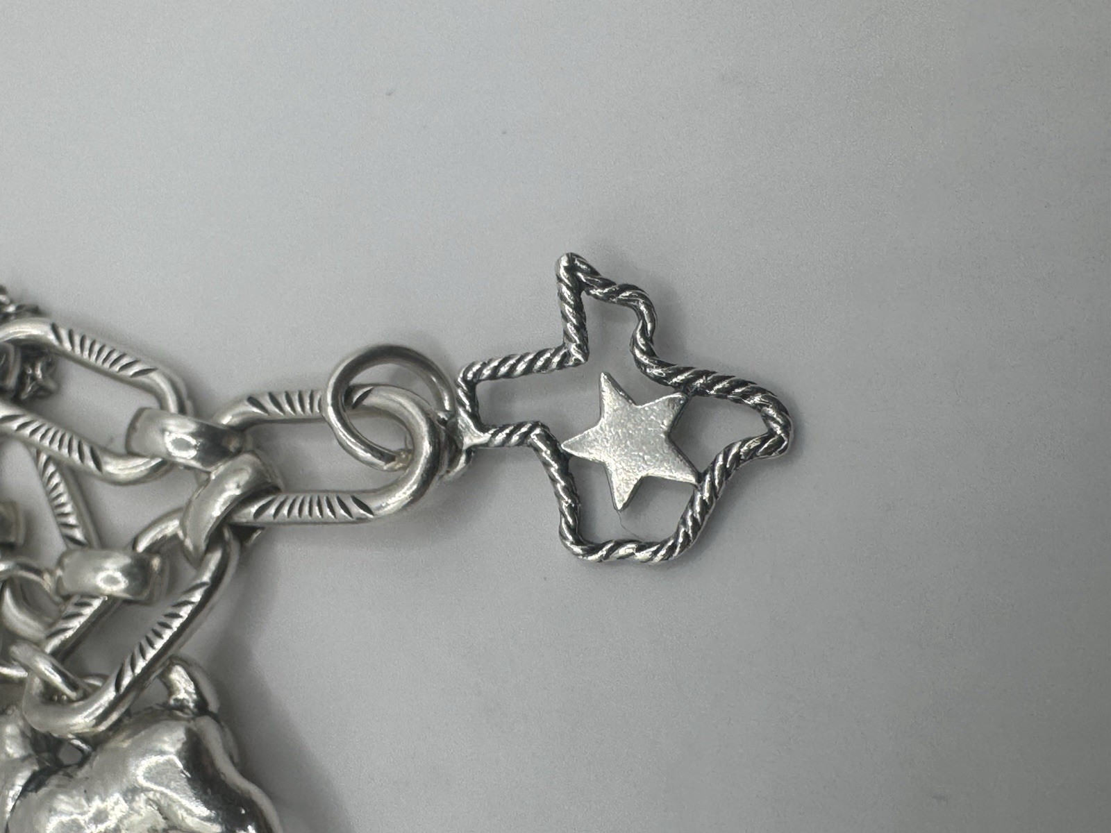 James Avery 7” Ornate Link Charm Bracelet with 8 Charms – 🤠 Western Flare!