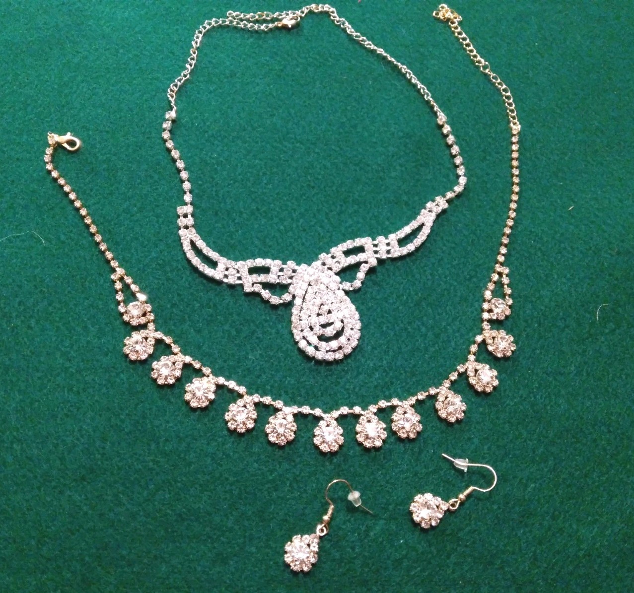Vintage 2 Now Crystal Rhinestone Jewelry Lot 16pc Necklaces Bracelets Earrings