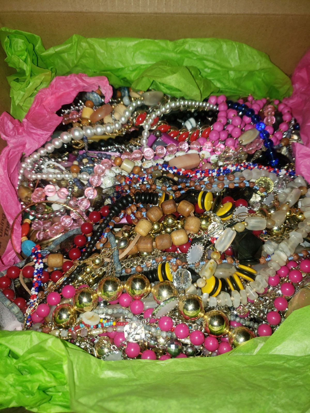 Large box of pretty costume jewelry. Vintage through today designs. GREAT DEAL!
