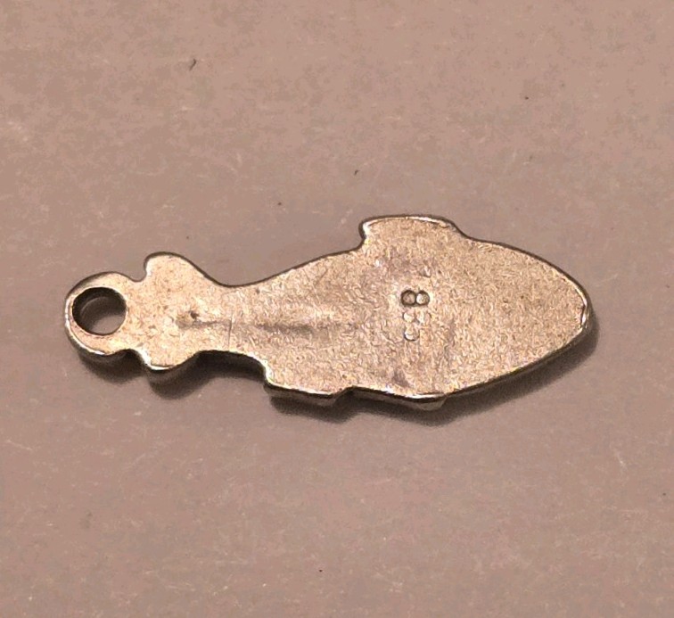Swedish Fish 835 Sterling Silver Tiny Charm Pendant