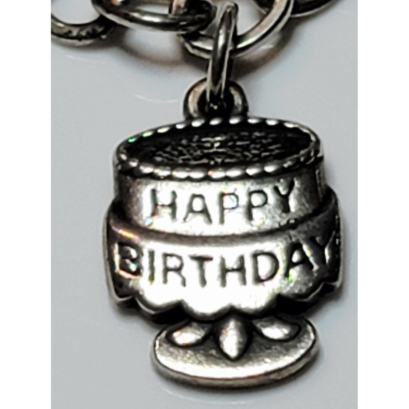 James Avery Happy Birthday Cake Charm Bracelet Sterling Silver Ladybug Charm Vtg