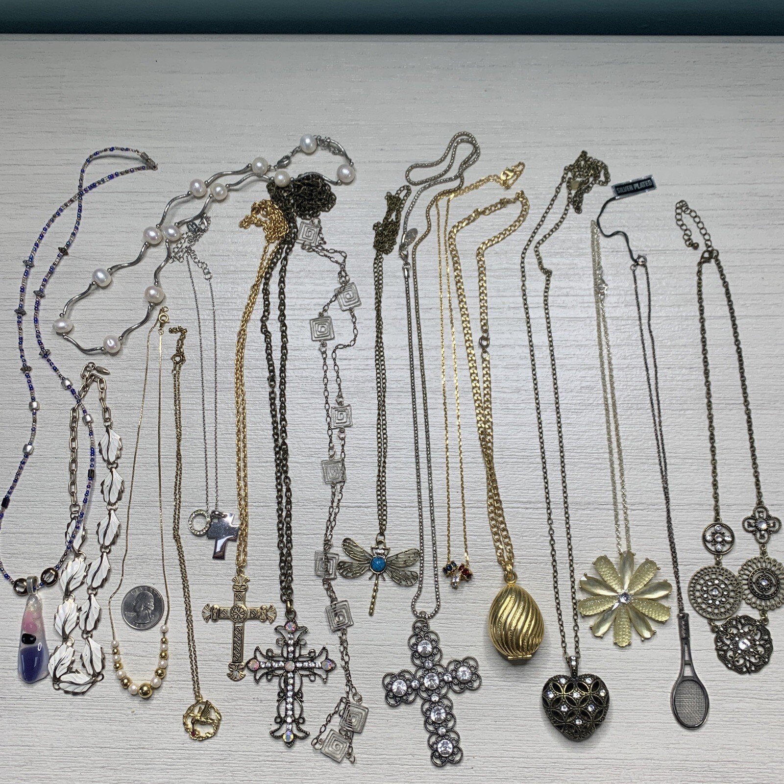 Vintage Quality Pendant Necklace Jewelry Lot Of 17 Variety Some Signed LB946