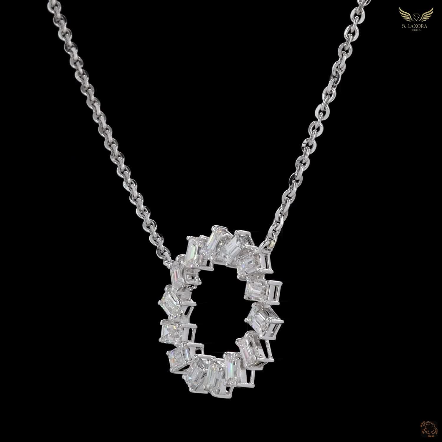 Lab Created Diamond 2.88ct Pendant Necklace White Gold Plated Gift