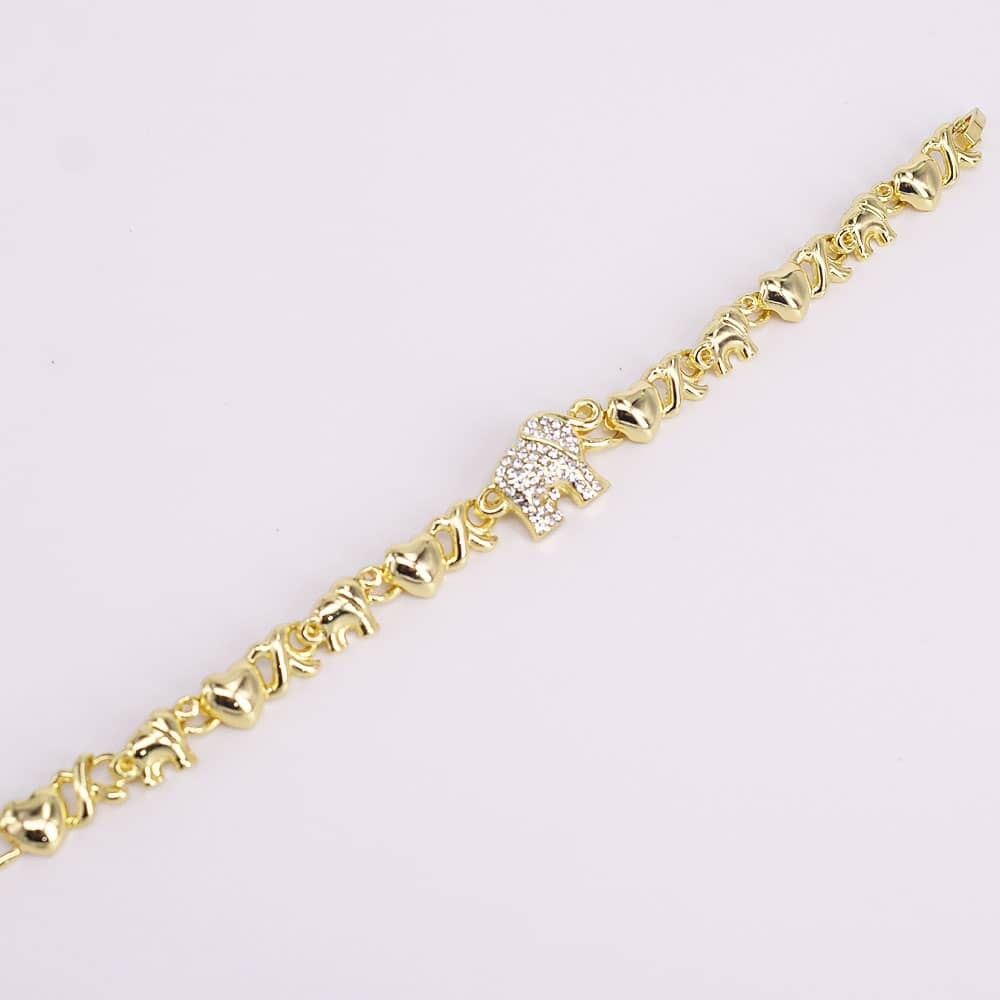womens bracelet 18k gold filled with hearts