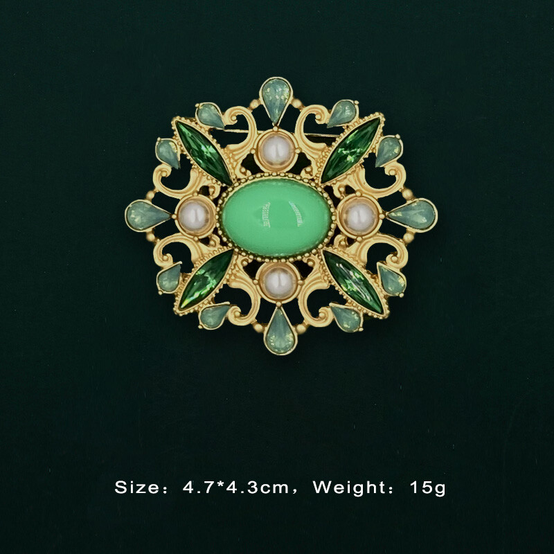 Women Noble Vintage Enamel Flower Brooch Unisex Antique Jewelry Accessories Gift