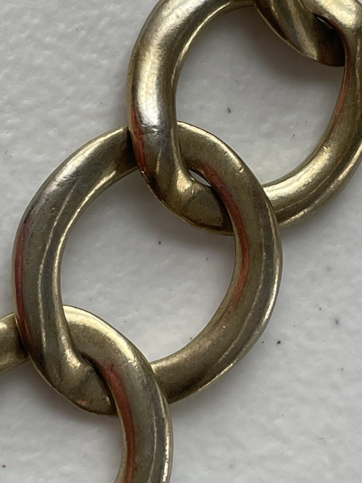 Vintage Monet Gold White Link Necklace Chunky Statement Chain Retro Modern