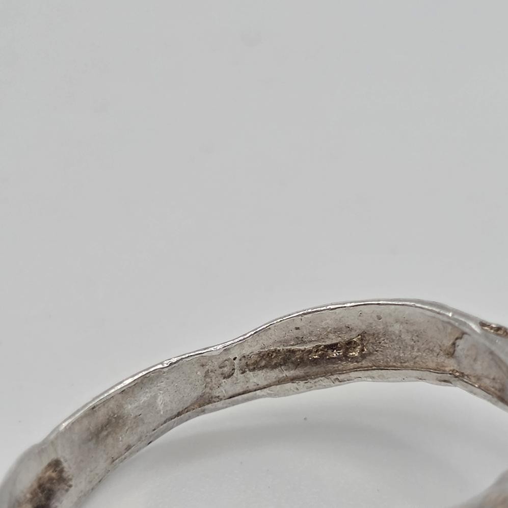 Vintage Adjustable 925 Sterling Silver Leopard Cheetah Big Cat Wrap Ring sz 7.5