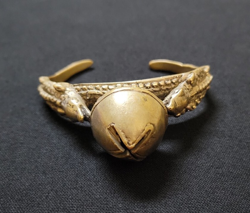 Vintage West African Ashanti Brass Crocodile Bracelet