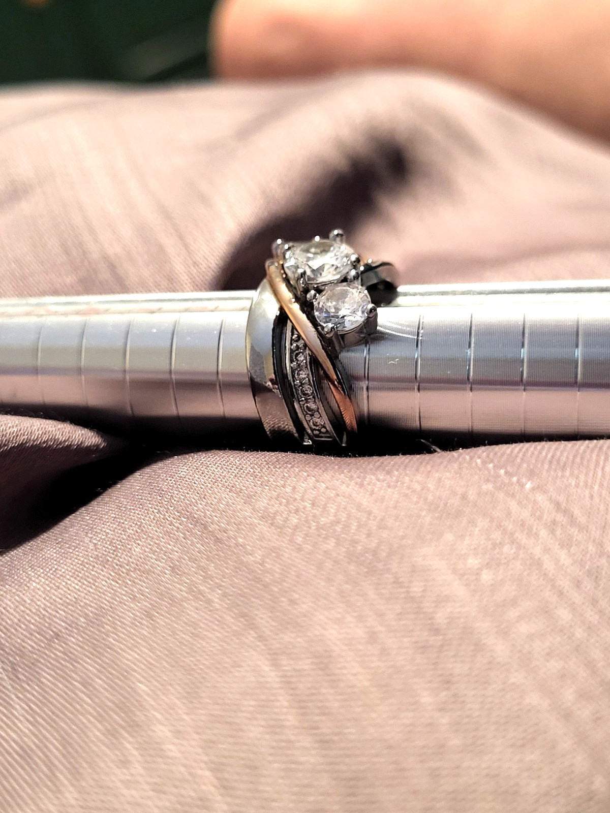 Vintage Gold and Silver Zirconic Ring