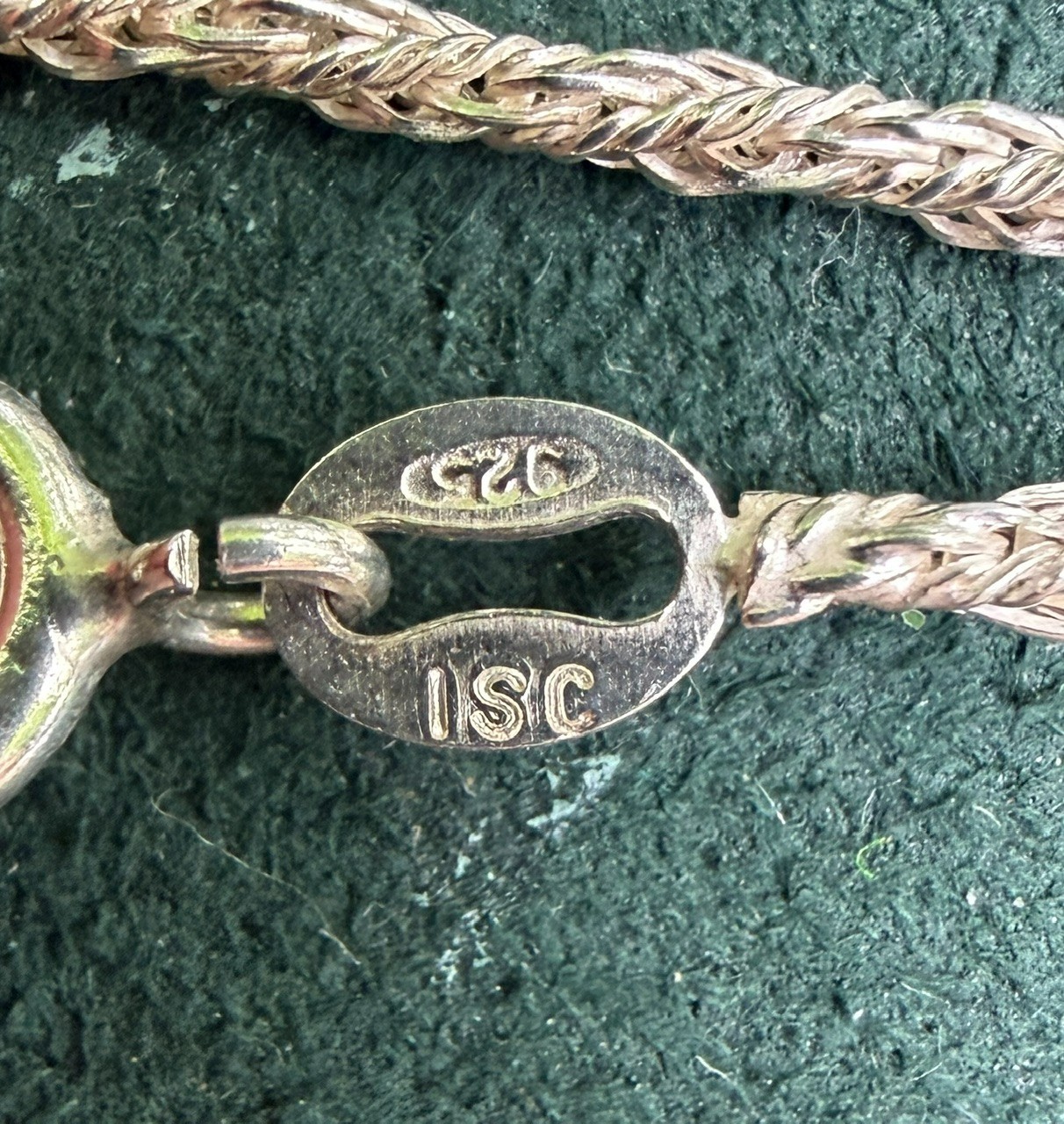Vintage 7″ 925 Italian ISC sterling silver bracelet w/large puffed heart — B