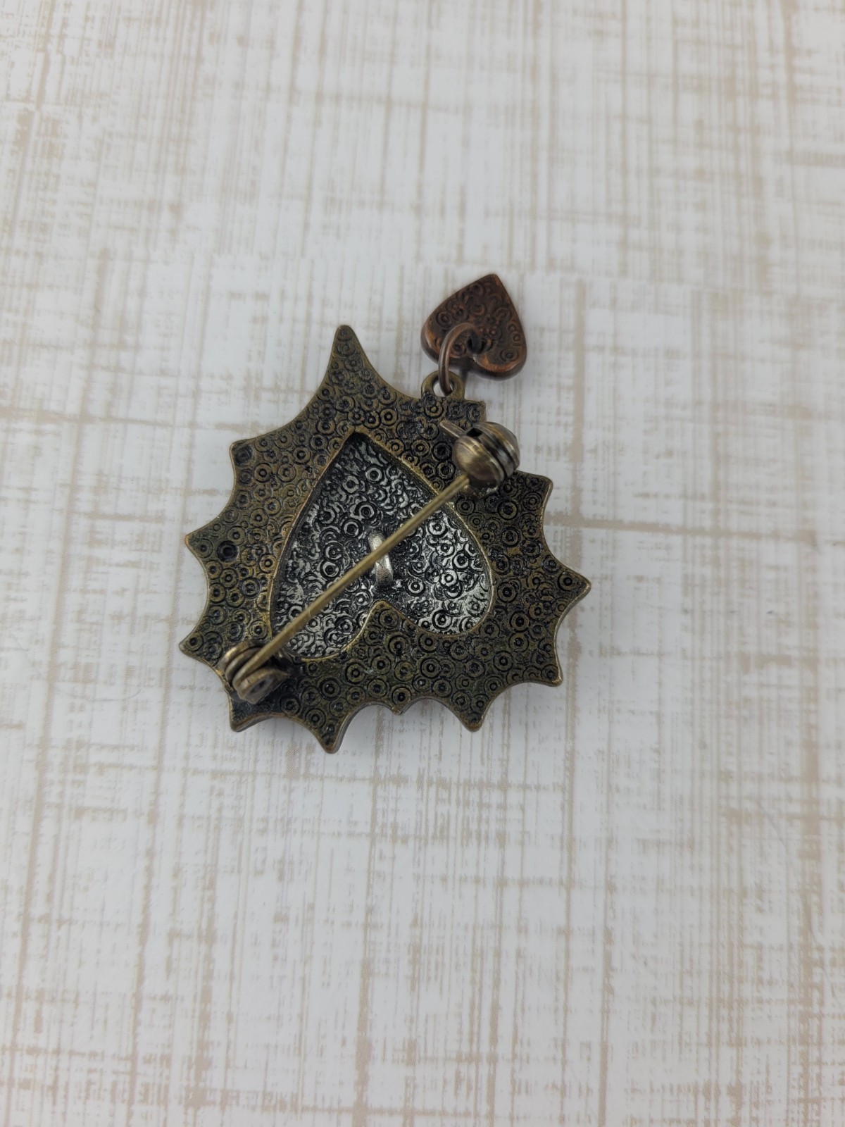 Tiny Avon Tritone Triple Heart Pin Mixed Metal