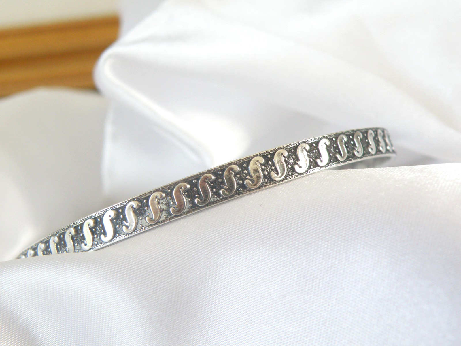 Vintage Sterling Silver 925 Rare Danecraft Felch Slip on Bracelet 7.5″