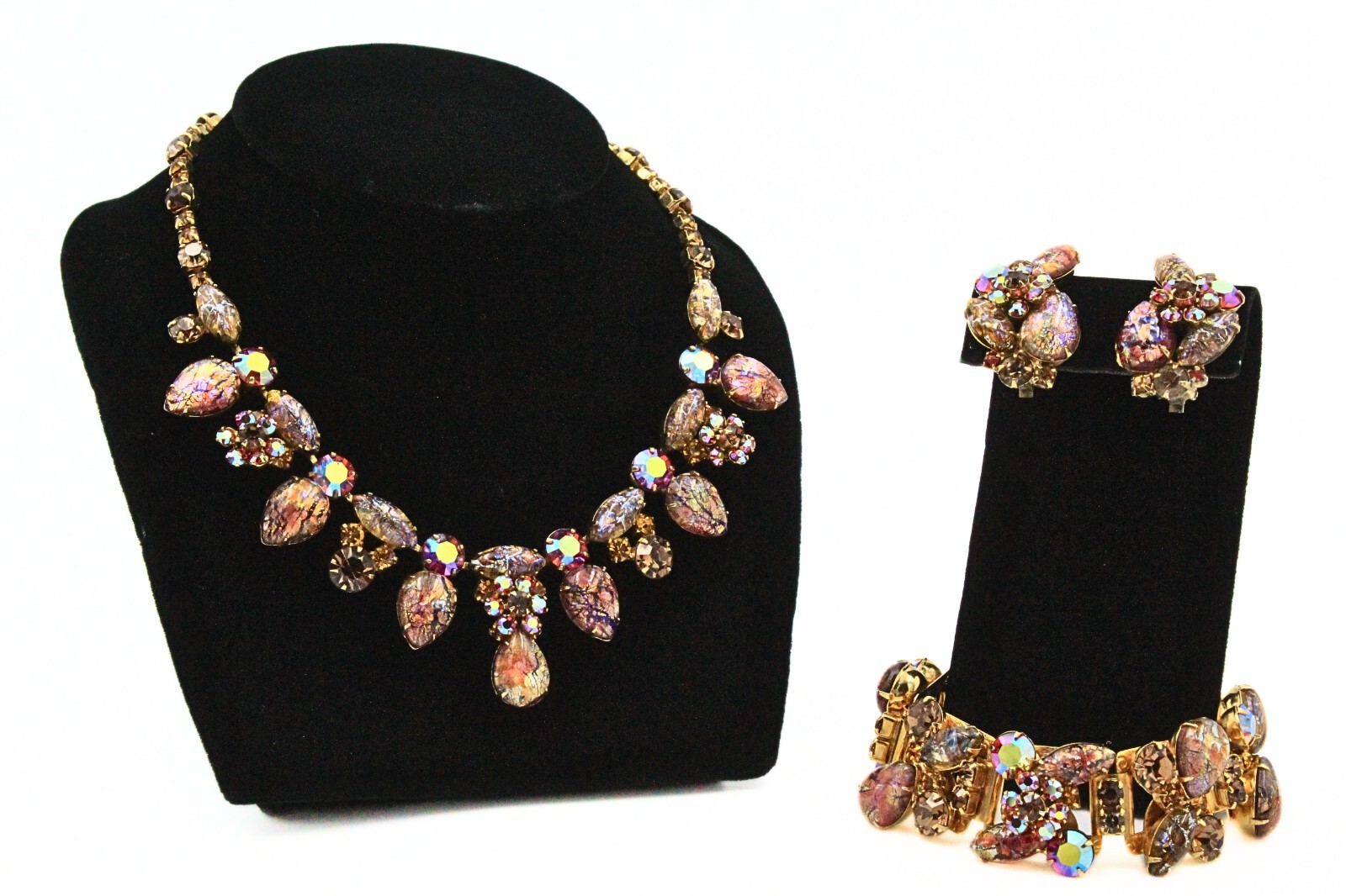 Spectacular Rare! Kramer Of New York Signed Dragons Breath Necklace Parure Set