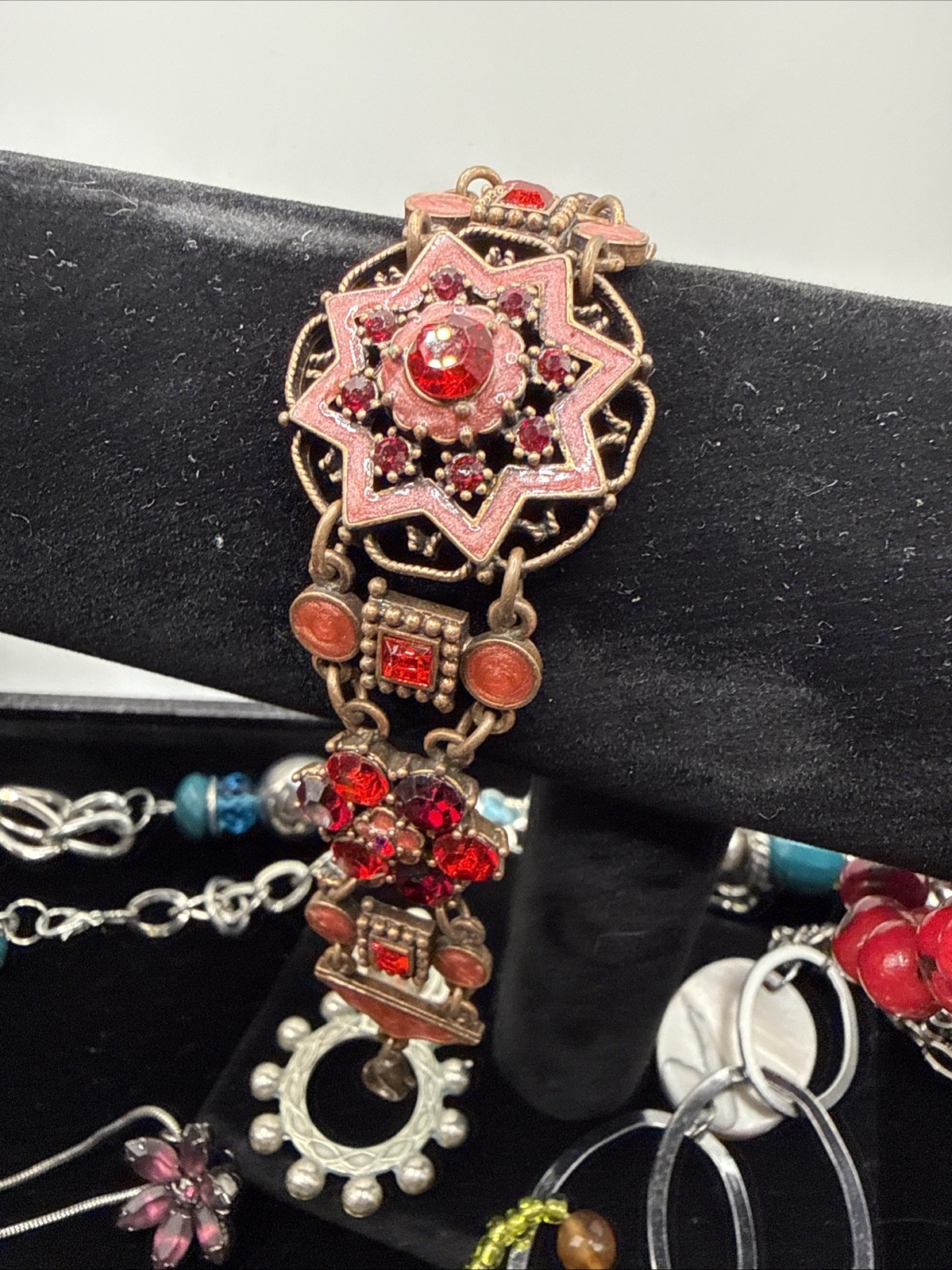 Vintage Lot of 15 Necklaces, Bracelets, Earrings And/or Brooches See Pics