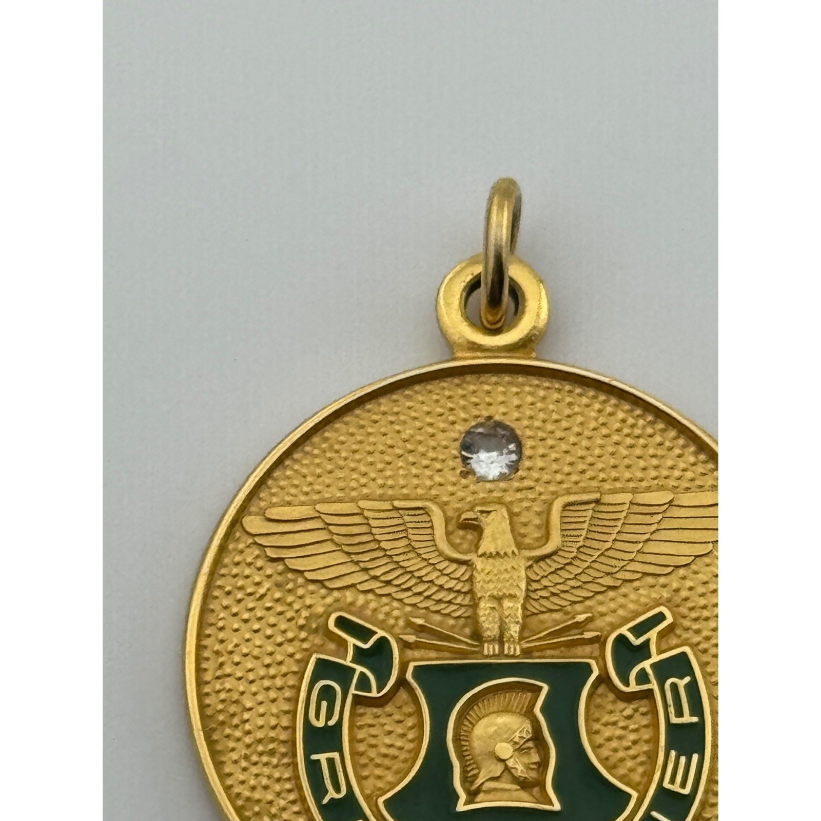 Vintage Greenbrier Military School Gold Filled GF Enamel Pendant Lewisburg WV