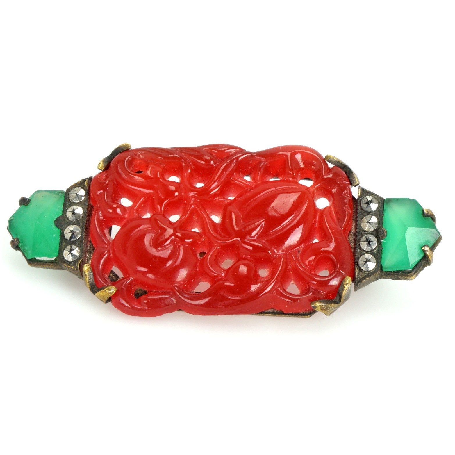 Czech Art Deco Chinese-style Glass Pin 1930’s