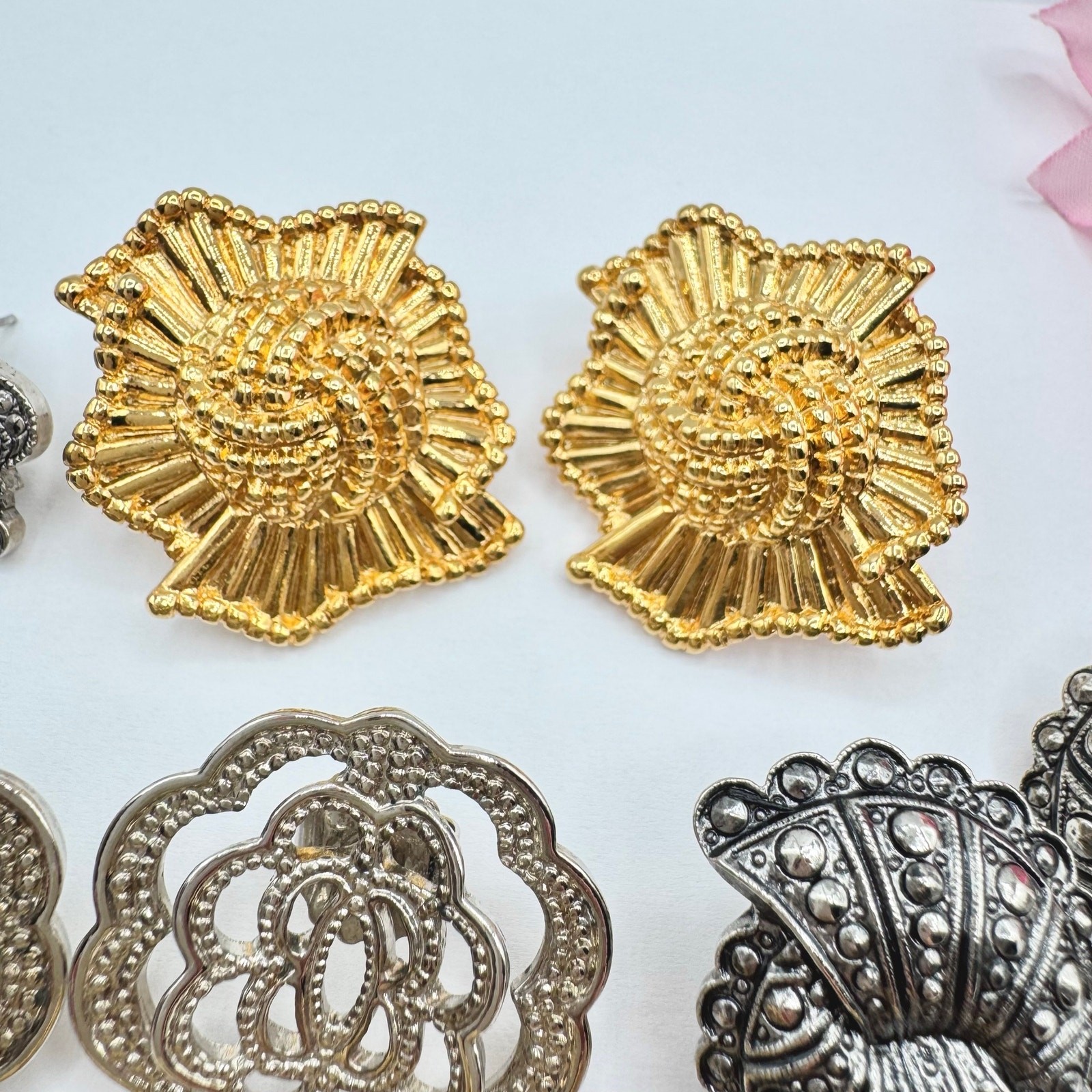 Vintage Avon Earring Lot 80s 90s Opulent Ornate Statement Retro Mixed Styles