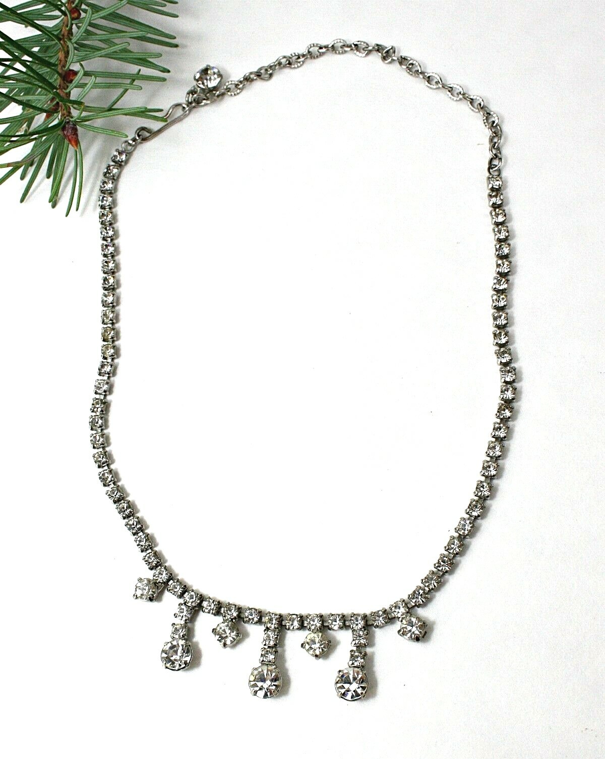 VTG Rhinestone Necklace / Choker Party Prom Bridal Jewelry ~ ESTATE Gift For Her