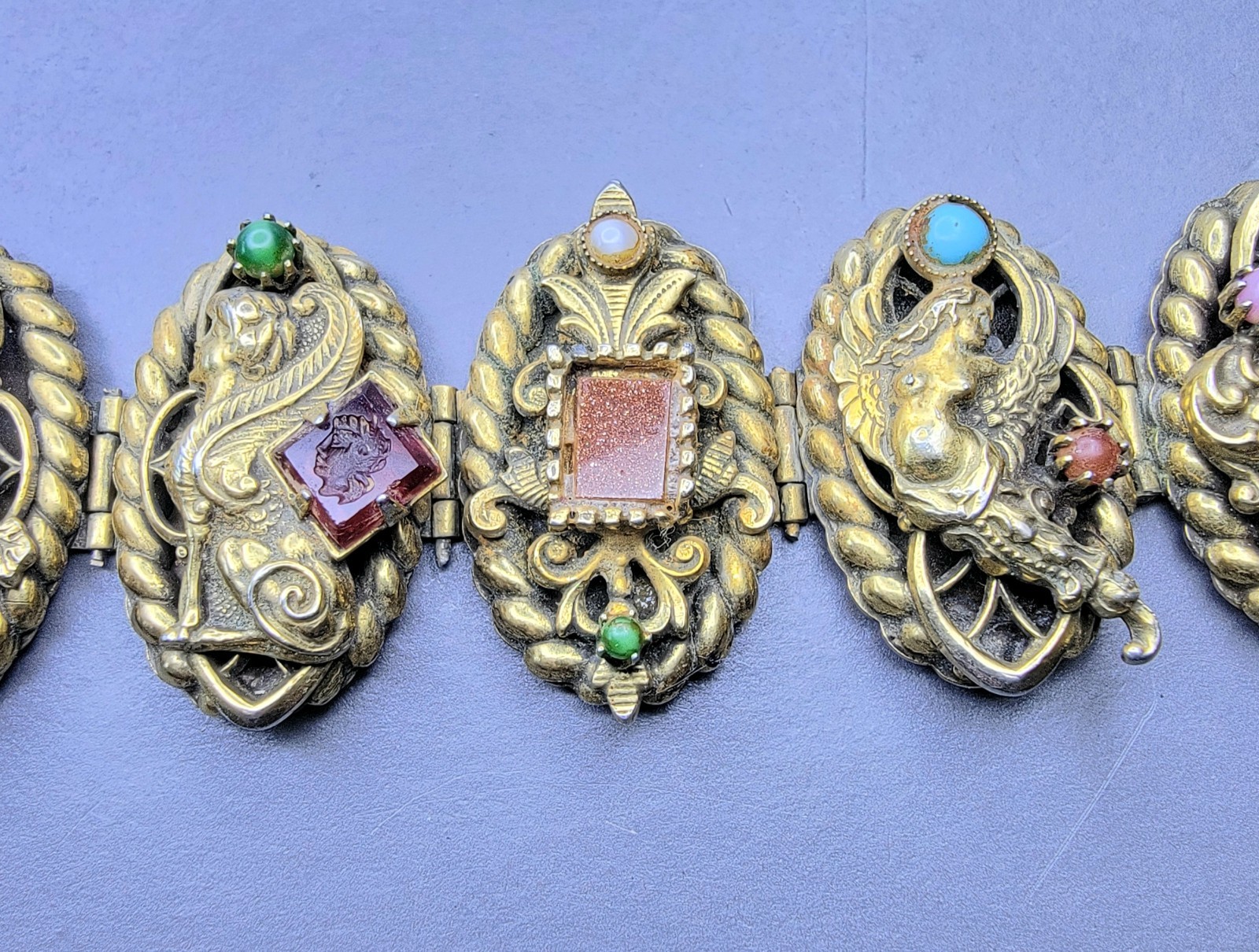 30s 50s High-Relief Dragons, Phoenixes, Protective Mythical Creatures Bracelet