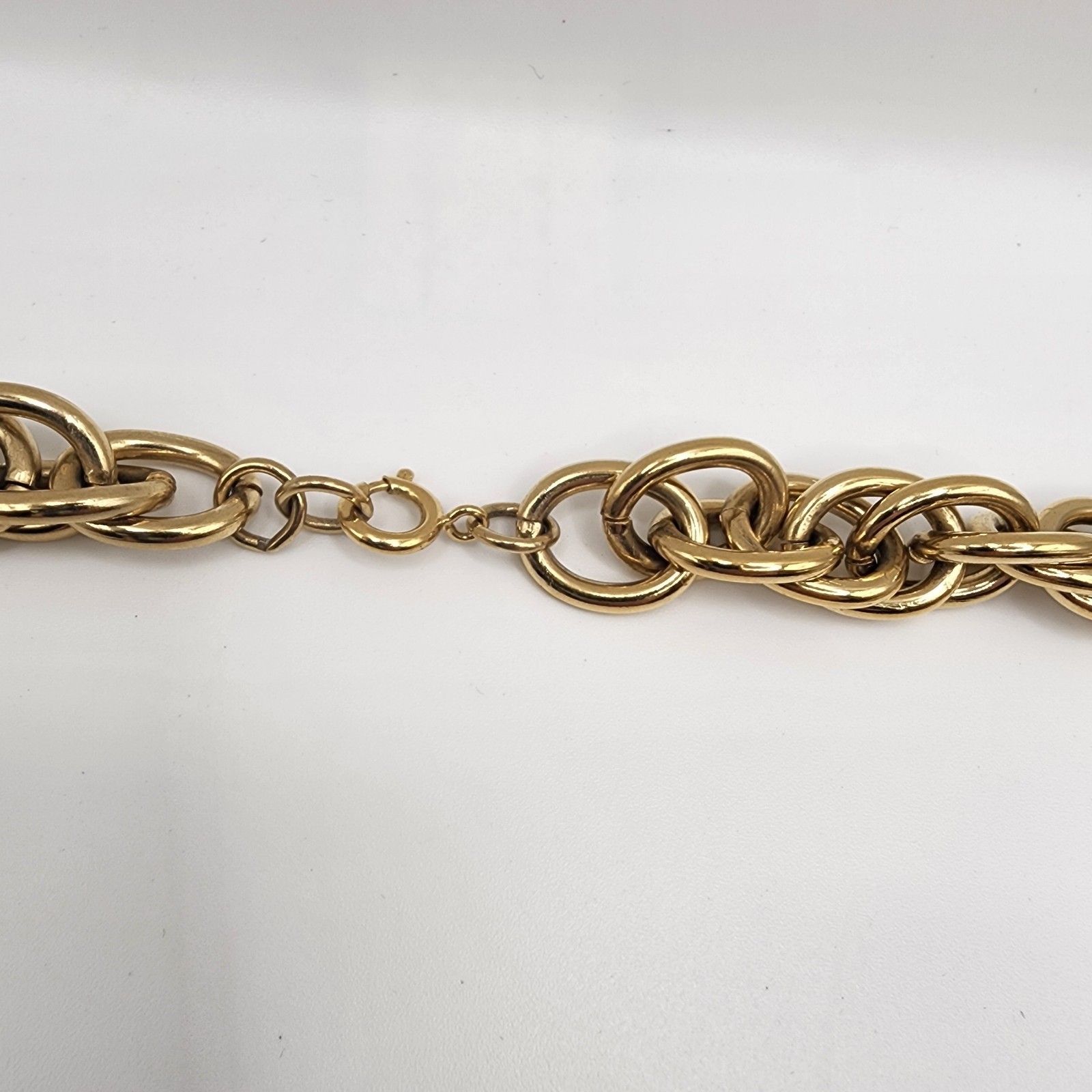 Heavy Duty Gold Tone Chain Necklace Vintage Twist Link 24″ Jewelry Estate Cool