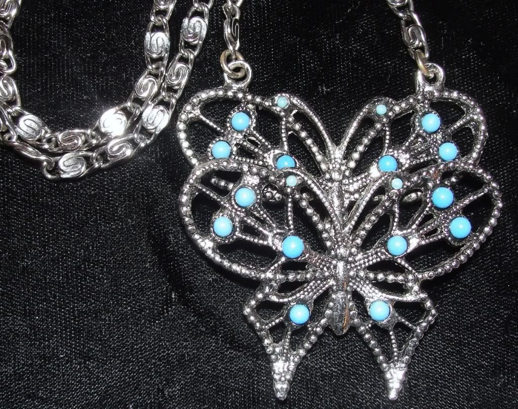 Vintage Retro Edlee Butterfly Pendant Necklace