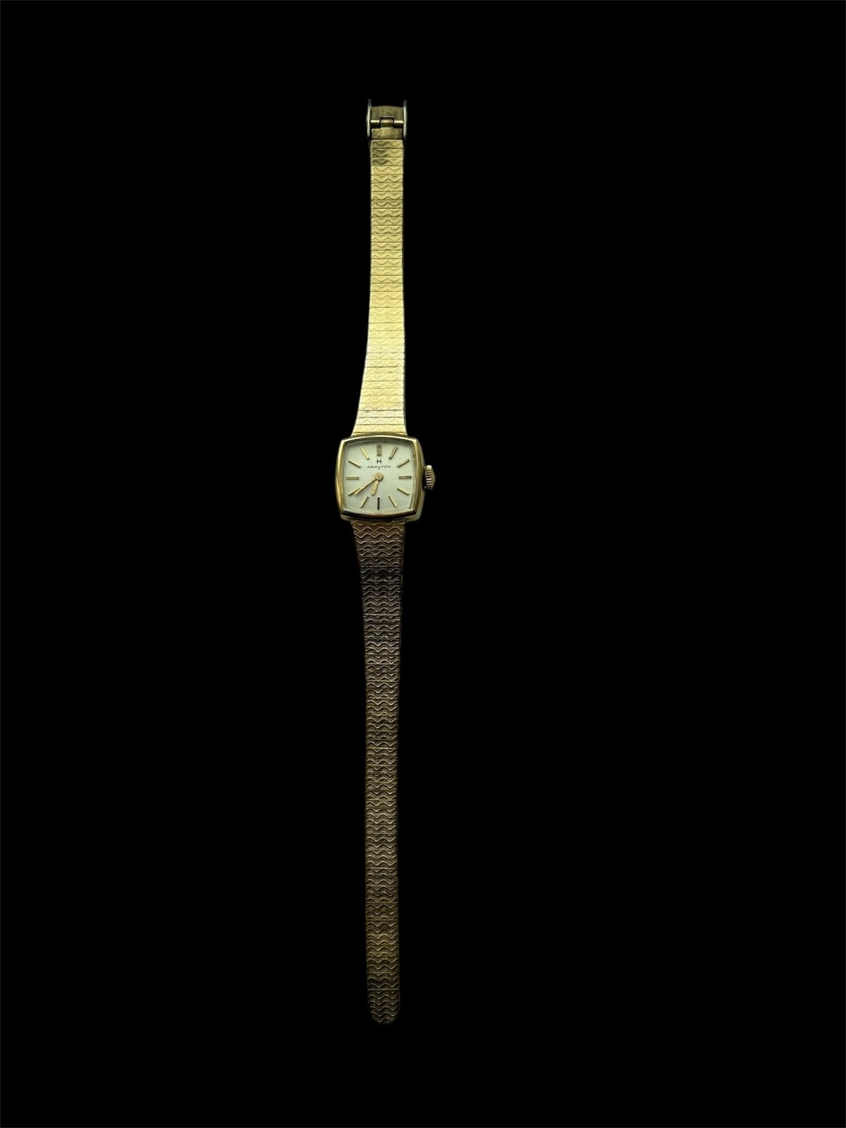 VINTAGE HAMILTON QUARTZ WOMANS GOLD TONe Watch 860272 UNTESTED 10k Filled