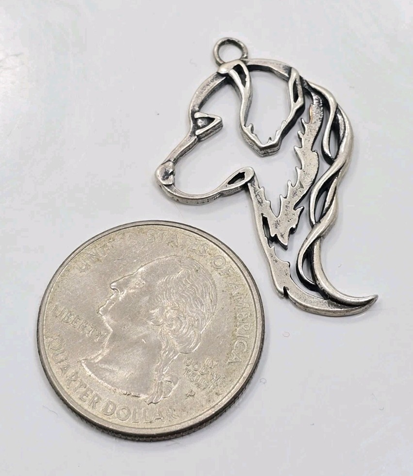 Beautiful Vintage Sterling Silver 925 Dog Face Golden Retriever Pendant