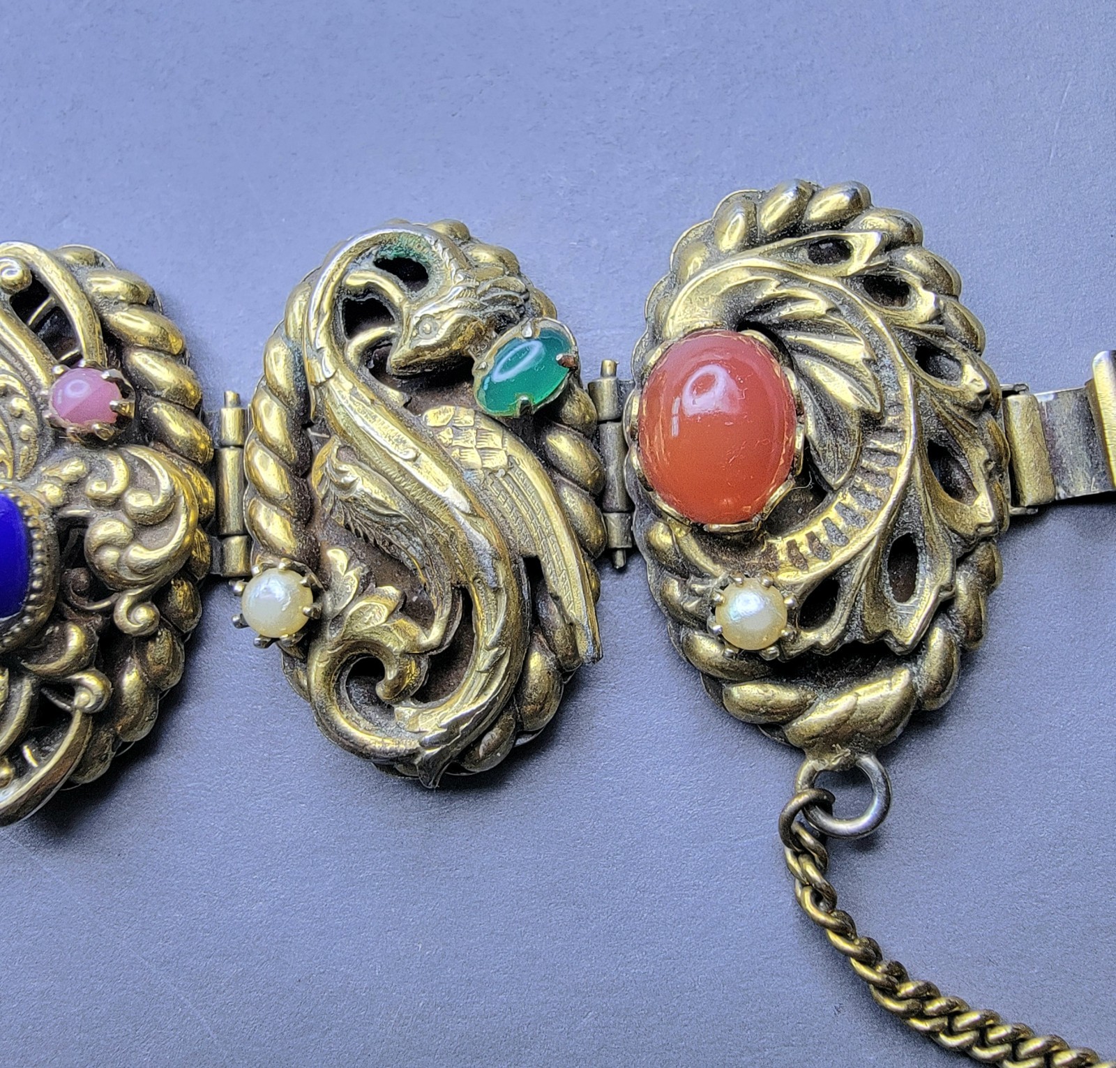 30s 50s High-Relief Dragons, Phoenixes, Protective Mythical Creatures Bracelet