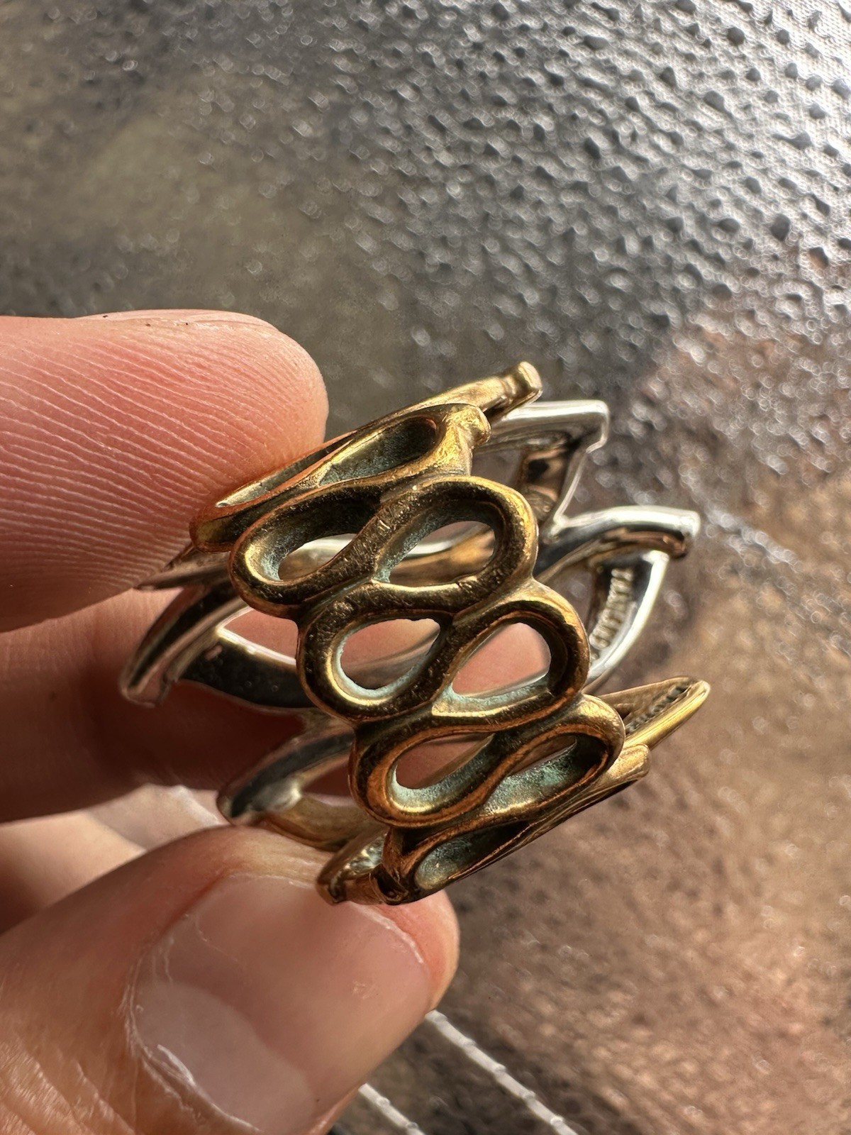 STUNNING RLM ROBERT LEE MORRIS STERLING BRONZE BOLD RING SIZE 6 See Pictures