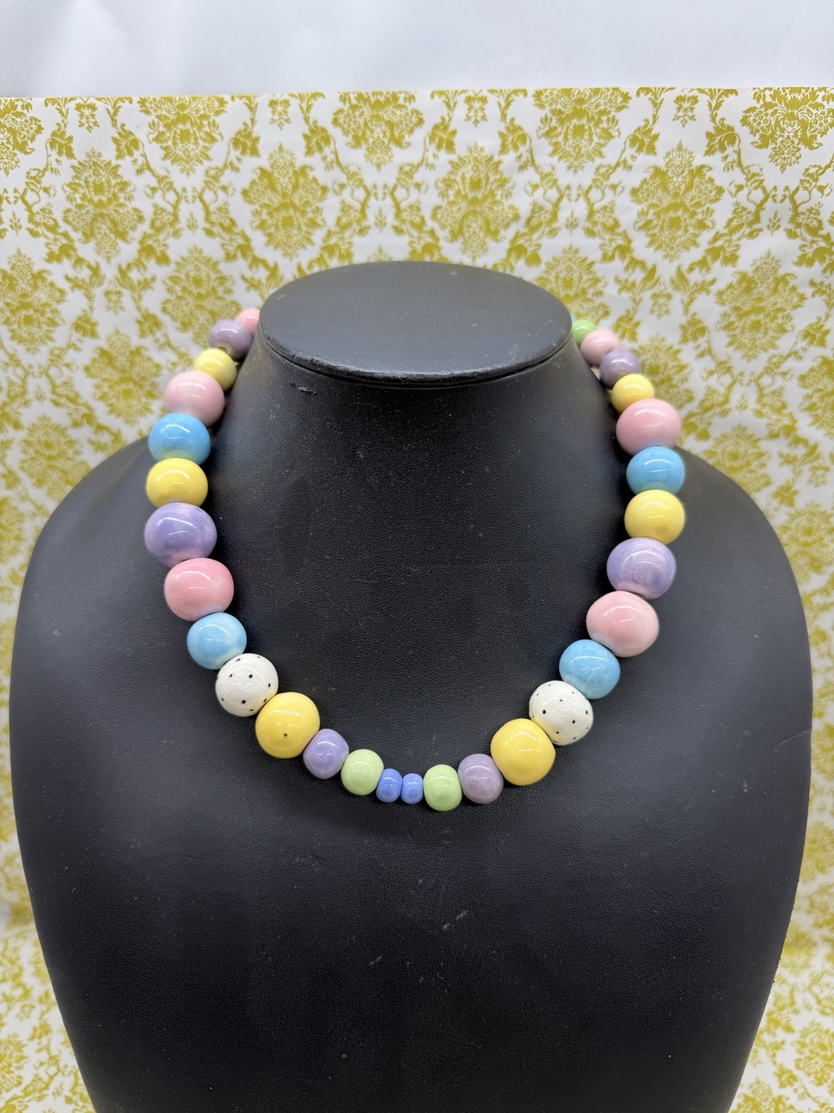 Lot Ruby z Candace Flying Colors Vtg Ceramic Necklace Bright Colors Cherries