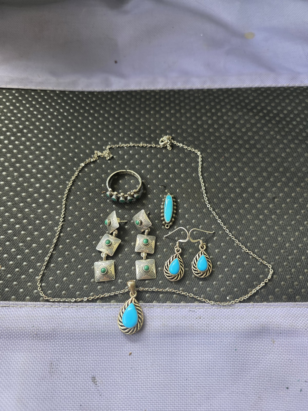 Vintage Sterling Silver Native American Style Jewelry Lot 4 Scrap Or Wear D3