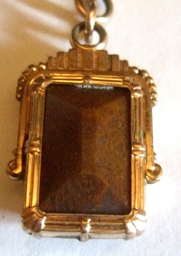 Victorian Style Pendant Fob Carnelian Onyx Estate Jewelry