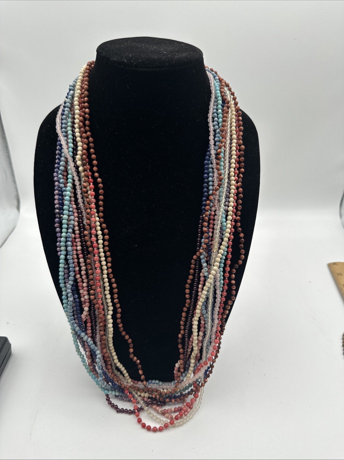 Beaded Necklace Mixed Lot Assorted Necklaces Small Natural Synthetic Bead 4 mm
