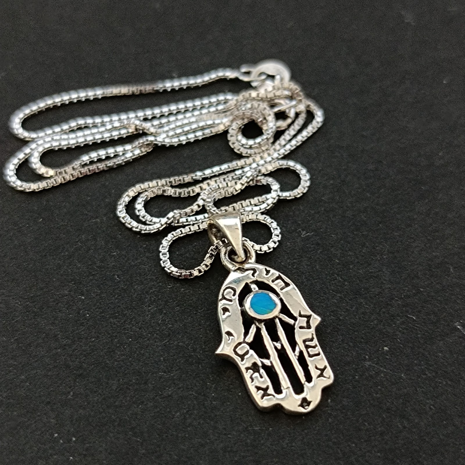 Sterling Silver Hamsa Necklace Eshet Chayil Blessing Meaningful Gift For Her 925