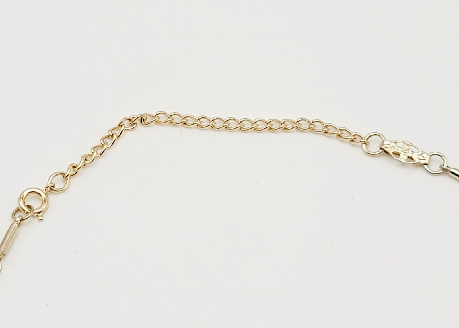 Classic Tubular Bar Elongated Links Shiny Gold Tone Vintage Necklace 19.5 inch