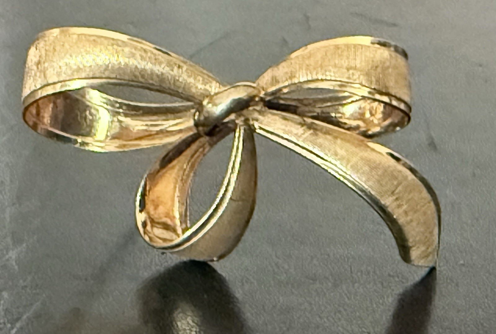 Vintage Germany Rolled Gold Bow Ribbon Brooch