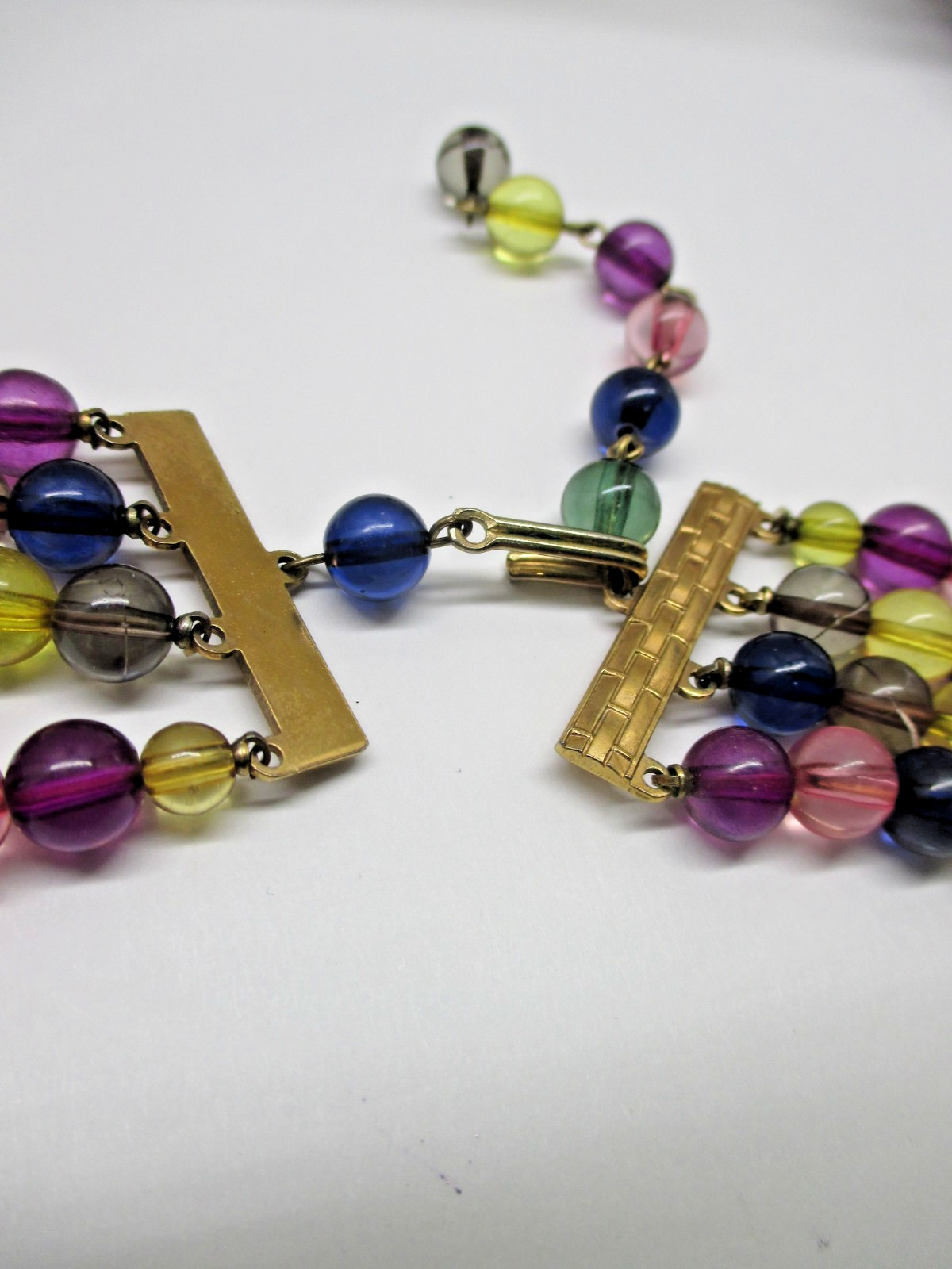 Vintage Multicolor Beaded Necklace and Bracelet Set