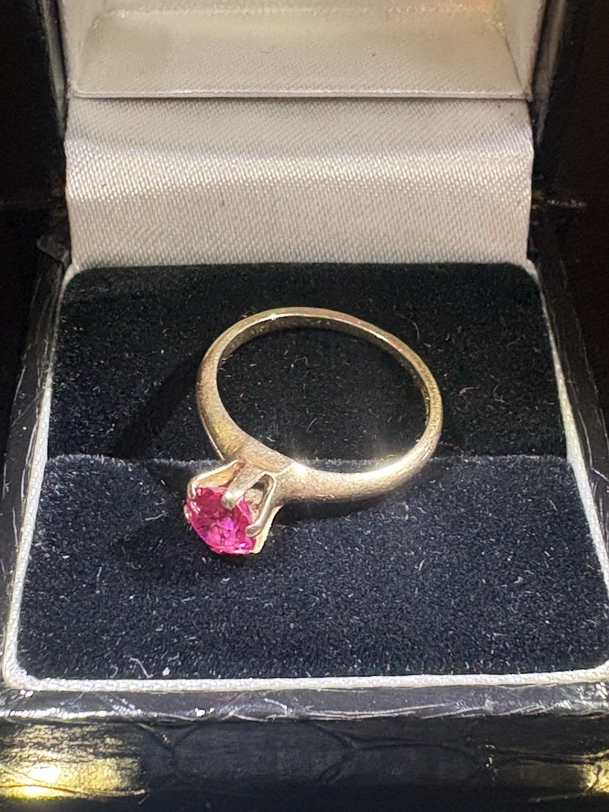 Antique Ostby Barton 14K Gold Ruby Pink Sapphire Ring
