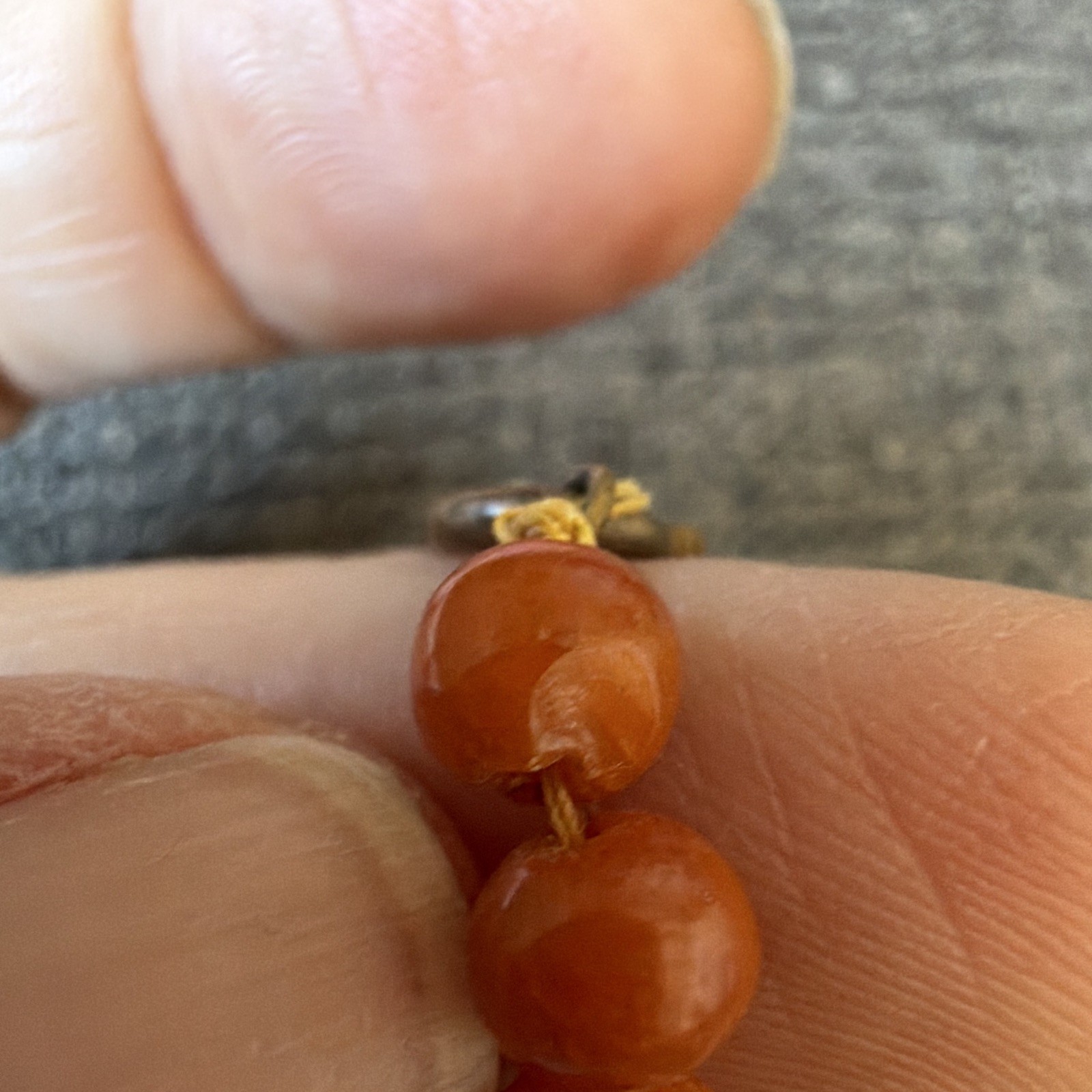Antique Baltic Amber Necklace Egg Yolk Butterscotch Graduated Beads 10g Pre-1920