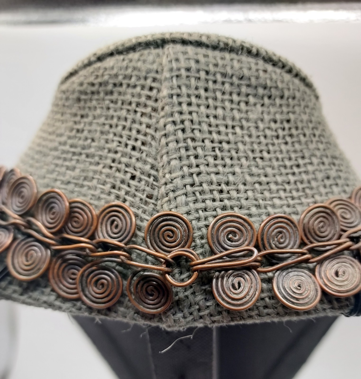 Vintage Copper Tone Spiral Wire Necklace Choker 16” Handmade
