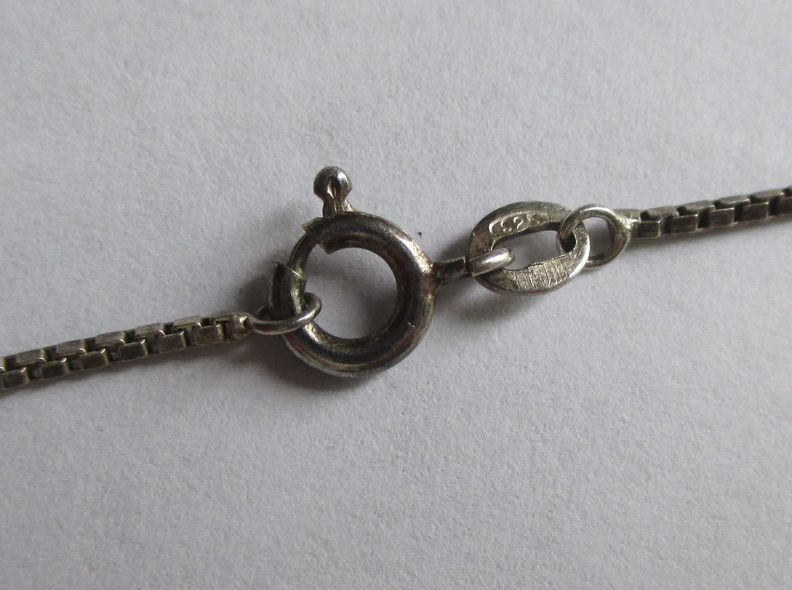 30in long 4.6g STERLING SILVER ITALY 925 BOX CHAIN NECKLACE VINTAGE