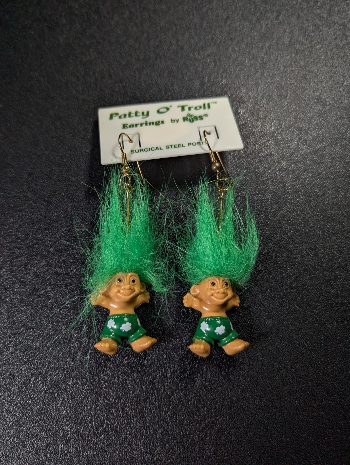 Vintage Russ Patty O’ Troll Saint Patrick’s Day Earring Set Unused