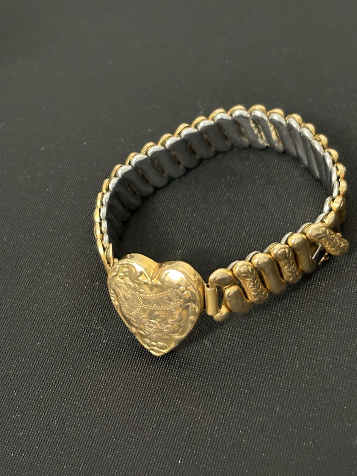 Vintage American Queen Sweetheart Bracelet Etched Gold Filled NEED REPAIR
