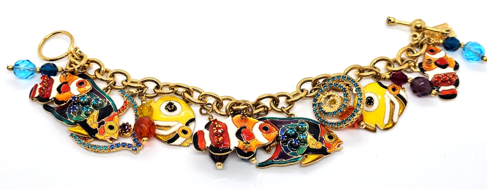 VHTF Lunch At The Ritz Clownfish Bracelet Excellent Condition! 7 1/2″ Signed