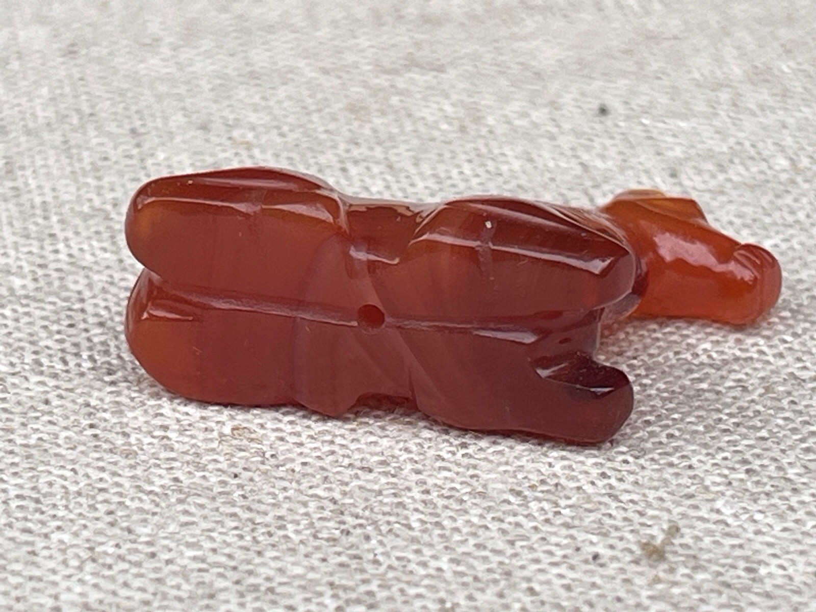 Vintage Chinese Carnelian Mini Horse Bead Pendant Necklace