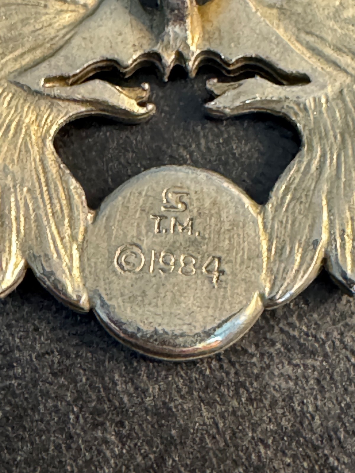 Vintage 1984 Silvertone Double Head Eagle with Indian Head Penny Pendant
