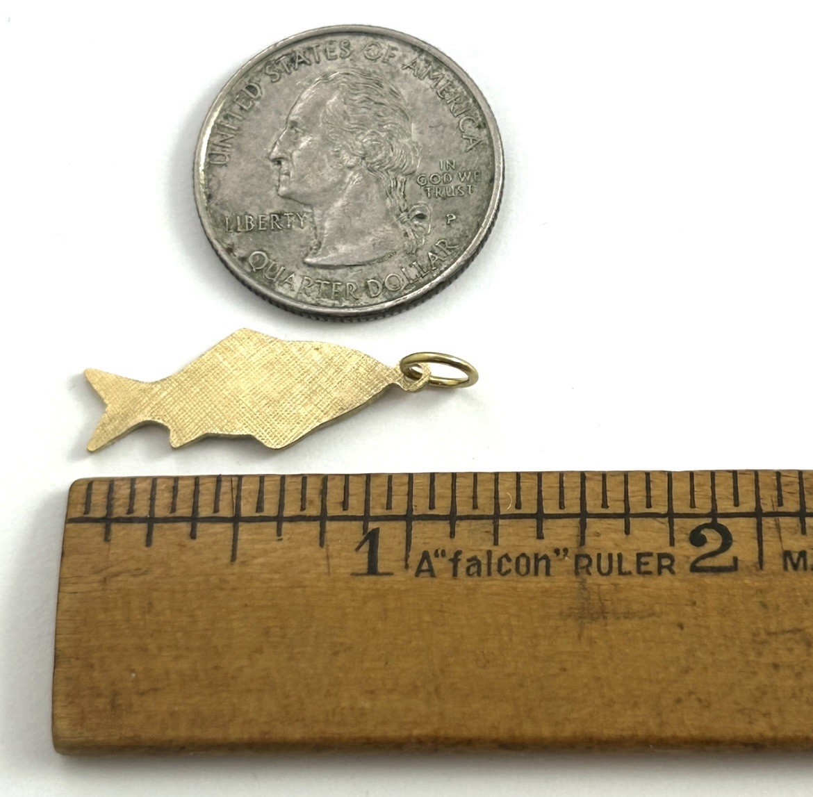 Vintage Fish Charm Pendant Vintage Jewelry Gift For Her Brass Metal Charm