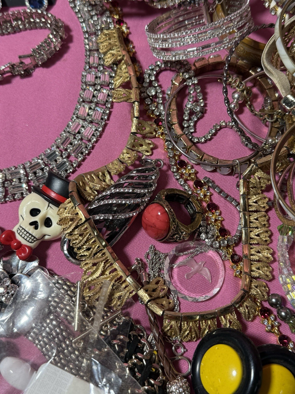 Costume Jewelry Lot VTG Rhinestone Set Givenchy Whiting & Davis Solid Perfume