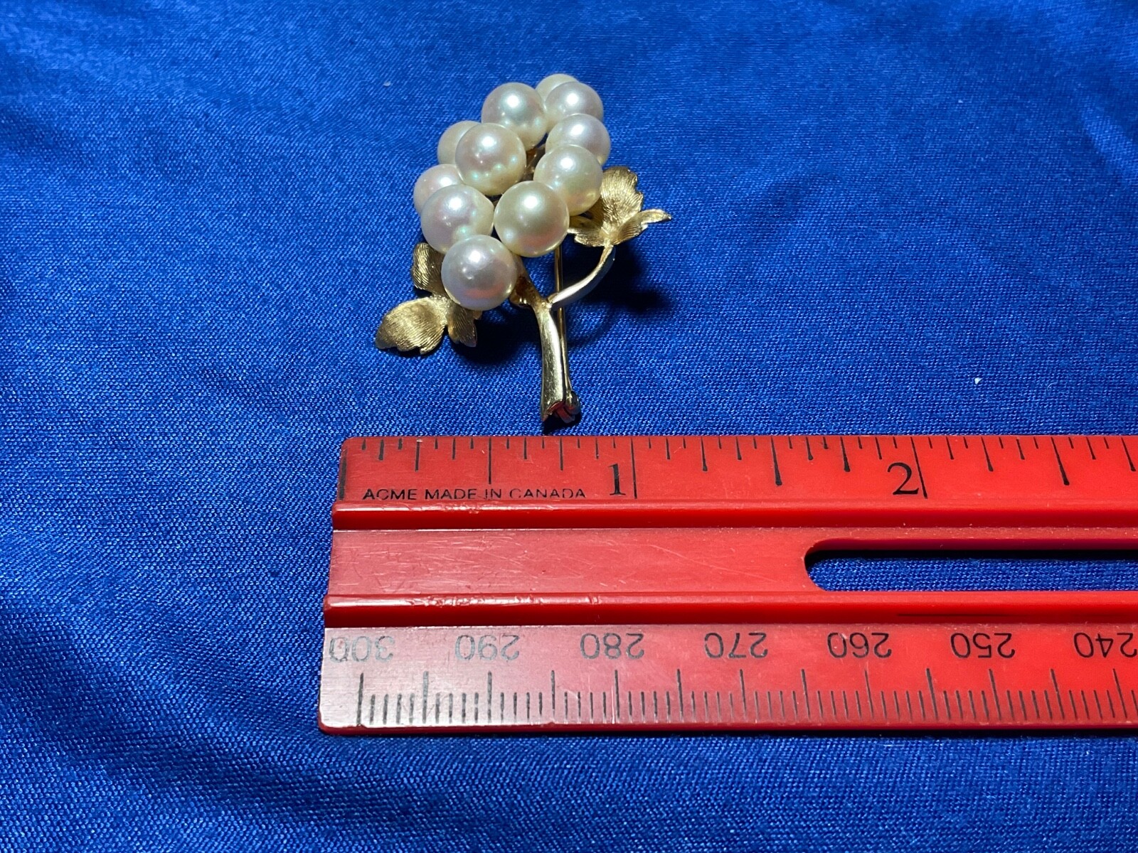 VINTAGE 14K PEARL GRAPE CLUSTER BROOCH PIN ESTATE FIND- 8 grams VERY NICE!